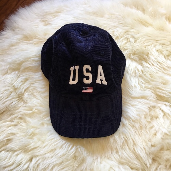 Brandy Melville Accessories - NWT! Brandy Melville navy blue USA corduroy hat